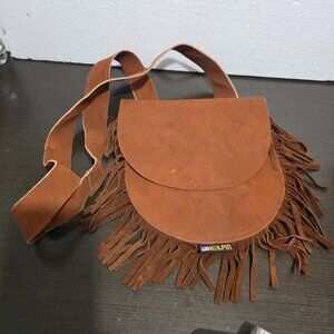 Vtg Kolpin Brown Suede Crossbody Western Style Bag w/Fringe